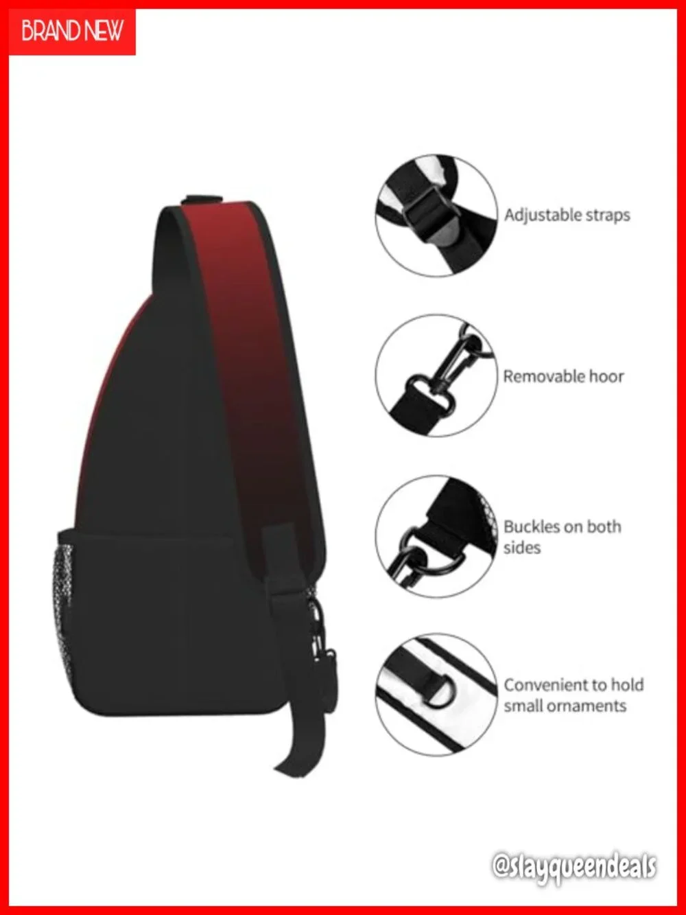 Men's Sling Bag Lightweight Adjustable Crossbody Daypack for Travel Hiking